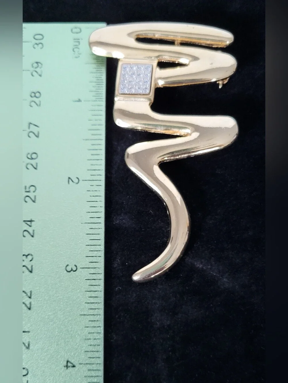 Vintage Park Lane Gold-tone Abstract Brooch / Pendant with Pave Crystal Accents